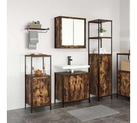 Coiffeuse de salle de bain moderne avec grand rangement et design élégant pour l'organisation - Meuble en bois résistant avec ancrage de sécurité et finition mate