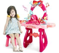 Coiffeuse de vanité Simulation Jouet - AMOUNE - Maquillage Jouets Jeu de rôle - Blanc - 3 ans - Enfant - Fille