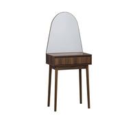 Coiffeuse décor bois miroir arrondi 1 tiroir Linear
