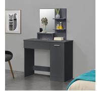 Coiffeuse Design avec Miroir Krugersdorp 138 x 90 x 38 cm Gris Foncé