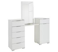 Coiffeuse Easy Plus Avec Miroir 165x41x102cm Blanc 4 Pièces