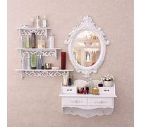 Coiffeuse élégante, coiffeuse murale rétro moderne miroir mini chambre à coucher filet fenêtre rouge simple coiffeuse, coiffeuse de chambre (couleur : style 6) (style 3)