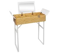 Coiffeuse en bambou coffre Levia - Bambou et Blanc