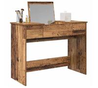 Coiffeuse en bois ancien - vidaXL - 100x45x76 cm - Bois d'ingénierie - Miroir intégré - Avec tiroir