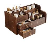 Coiffeuse en Bois BoîTe De Rangement pour CosméTiques Salle Bain Bureau Lavabo Support Serviette Le Visage Produits Soins La Peau Masque Et Comptoir Affichage Rouge à LèVres Brosse Chambre (Blanc)