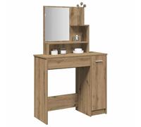 Coiffeuse en Bois d’Ingénierie avec Miroir, Design Élégant et Grand Rangement, Coiffeuse Enfant Fille Coiffeuses avec Miroir Bureau Coiffeuses avec Rangement, Chêne Artisanal, 86.5x35x136cm