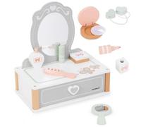 mamabrum, Coiffeuse en Bois pour Enfant avec Accessoires, Coiffeuse avec Flacon de Parfum, Vernis à Ongles, Rouge à lèvres, Palette d'ombres Imitation, poudrière, pour Enfant