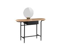 AltoBuy Coiffeuse en métal et MDF Plateau placage chêne avec Miroir réglable en Hauteur - ORBELLE