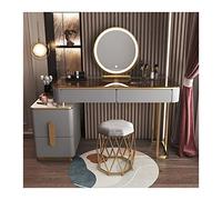 Coiffeuse En Verre Coiffeuse Maquillage Moderne Simple Avancé En Bois Chambre Rangement Smart Miroir Tabouret Ensemble Coiffeuse