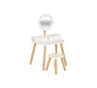 Coiffeuse enfant avec miroir et tabouret Blanc - Longueur 60,7 x Profondeur 42 x Hauteur 89,2 cm - -