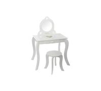 Coiffeuse enfant avec Tabouret coloris blanc en bois - Dim : L60 x l40 x 91 cm - -