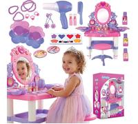 Kinderplay Coiffeuse Enfant | Table de Maquillage - Fonction de Lumièreavec Tabouret, lumière et Son, Dimensions Coiffeuse Enfant Fille 44,5 x 10,5 x 60,5 cm, KP2798