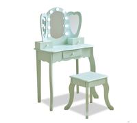Coiffeuse enfant cœur - Teamson Kids - miroir LED tabouret vert