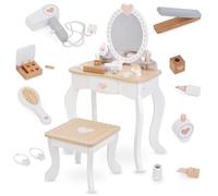 Mamabrum Coiffeuse enfant en bois – Jouet d'imitation, maquillage et accessoires