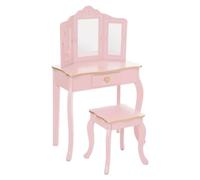 Coiffeuse Enfant et Son Tabouret Rose Antique - Atmosphera