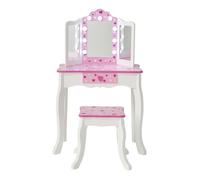 Coiffeuse enfant - Fantasy Fields - miroir LED tabouret rangement blanc rose