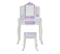 Coiffeuse enfant - Fantasy Fields - miroir triptyque tabouret blanc lavande