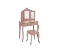 Coiffeuse enfant + tabouret vieux rose Sissi - Rose