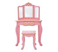 Fantasy Fields Coiffeuse Enfant Tabouret Miroir en Bois Rose Teamson TD-11670L