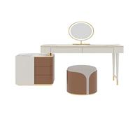 coiffeuse Ensemble de bureau de maquillage moderne, maquillage rétractable avec miroir et tiroirs spacieux, ensemble de coiffeuse de chambre à coucher for filles et femmes marchand de vanité(Petit)
