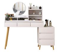 Coiffeuse Ensemble de Table vanité avec Une luminosité à écran Tactile réglable Miroir, Armoire et 6 tiroirs, Commode for Femmes ou Filles Table pour Chambre