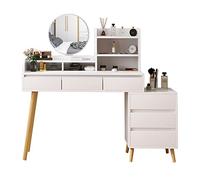 Coiffeuse Ensemble de Table vanité avec Une luminosité à écran Tactile réglable Miroir, Armoire et 6 tiroirs, Commode for Femmes ou Filles Table pour Chambre
