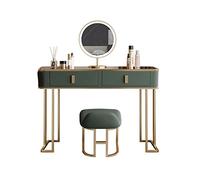 Coiffeuse Ensemble de vanité for la maison avec tabouret et miroir, commode, armoire de rangement, table de chevet, chambre à coucher, table de maquillage moderne minimaliste en bois, miroir LED, lumi