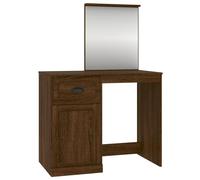 Coiffeuse et miroir chêne marron 90x50x132,5 cm bois ingénierie vidaXL vidaXL