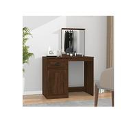 Coiffeuse Et Miroir Chêne Marron 90x50x132,5 Cm Bois Ingénierie Vidaxl Vidaxl Multicolore