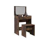 vidaXL Coiffeuse et tabouret – table de maquillage chêne fumé 60x40x113,5 cm – avec 848217
