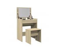 Coiffeuse et tabouret chêne sonoma 60x40x113,5 cm, table de maquillage, coiffeuse de chambre à coucher, coiffeuse 848215