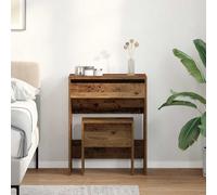 Coiffeuse et tabouret chêne fumé 60x40x113,5 cm table de maquillage vidaXL