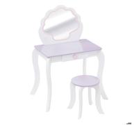 Atmosphera - Coiffeuse et Tabouret Enfant sirène l70,5cm Blanc