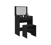 vidaXL Coiffeuse et Tabouret Noir 60x40x113,5 cm, Table de Maquillage, Coiffeuse de Chambre à Coucher, Coiffeuse avec Miroir, Bureau de Maquillage