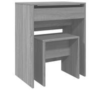 vidaXL Coiffeuse et tabouret Sonoma Gris 60x40x113,5 cm