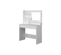 Coiffeuse GIULIANA - Miroir à LEDs et rangements - Blanc