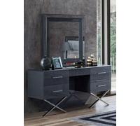 Coiffeuse grise designer en forme de X Pieds en acier inoxydable Meubles 4 portes