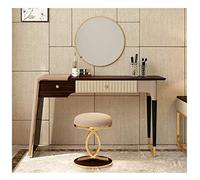 Coiffeuse haut de gamme, coiffeuse marron avec miroir pliable et tabouret, coiffeuse de maquillage, ensemble de commode de chambre à coucher avec 2 compartiments pour le rangement (taille : 120 x 45 x