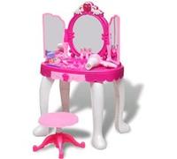 Coiffeuse jouet 3 miroirs pour enfants avec lumière et son Rose G