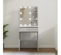 vidaXL Coiffeuse Design contemporain Gris béton LED 60x40x140 cm