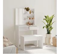 Coiffeuse - Kaptafelset - 74,5x40x141 cm - Bois d'ingénierie - Miroir inclus - Design contemporain