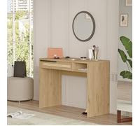 Coiffeuse Kvænangen 100 x 45 x 75 cm effet chêne aspect rotin noir