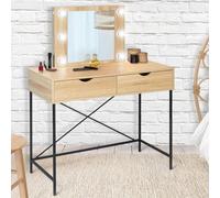 IDMarket Coiffeuse Louisa – design industriel avec miroir LED