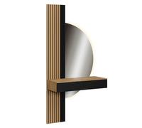 Vicco Coiffeuse Melina, Chêne/Noir, 100cm avec Miroir LED, Parfait pour Une Routine beauté structurée