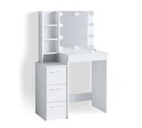 Coiffeuse Meryl, 80cm avec éclairage LED, Blanc, , Vicco