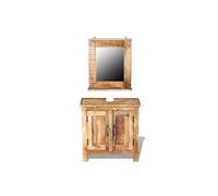 Coiffeuse Meuble de lavabo avec miroir en bois de mango massif Set de bain