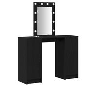 Coiffeuse moderne avec éclairage LED - vidaXL - 102x33x135 cm - Noir - Bois d'ingénierie - Miroir intégré