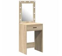 vidaXL Table de toilette Coiffeuse Chêne Sonoma 50 x 41 x 135 cm tiroir LED USB rangement