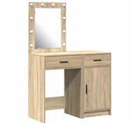 Coiffeuse moderne avec éclairage LED - vidaXL - Chêne Sonoma - 50x41x135 cm - Éclairage intégré - Tiroir spacieux