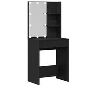 Coiffeuse moderne avec miroir - vidaXL - Chêne noir - 60x40x140 cm - Bois d'ingénierie - Miroir intégré - Tiroir